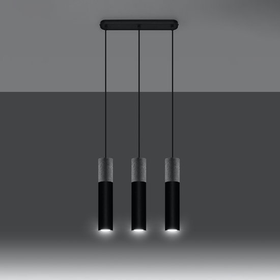 Hanglamp Borgio Zwart 3-Lichts - Giga Meubel