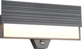 LED Tuinverlichting - Wandlamp Buitenlamp - Trion Riza - 10W - Warm Wit 3000K - Bewegingssensor - Waterdicht IP65 - Antraciet - Aluminium