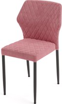 Stapelstoel Roze Velvet - Zithoogte 46cm - 57,5x49x81,5cm - Louis