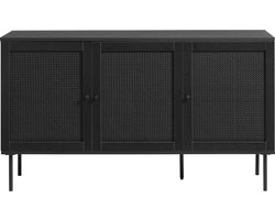 Dressoir Zwart - Melamine - 140x40x80cm - Dressoir Pensacola - Giga Living