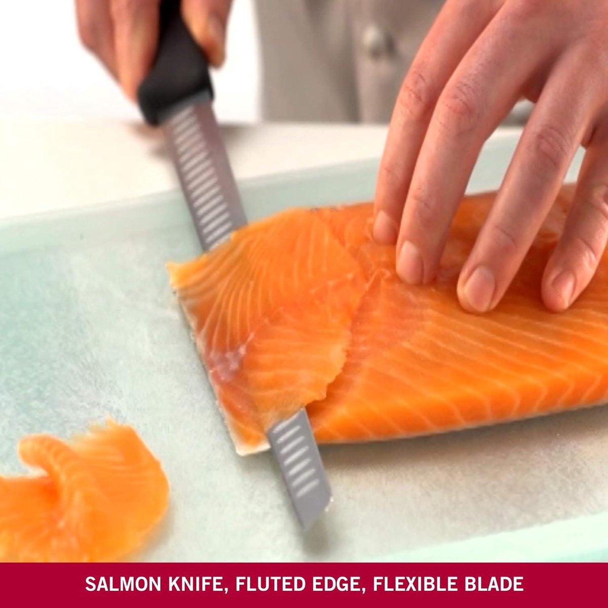 Zalmmes cullengeslepen keukenmes flexibel lemmet extra scherp roestvrij staal Swiss Made zwart brisket slicing knife