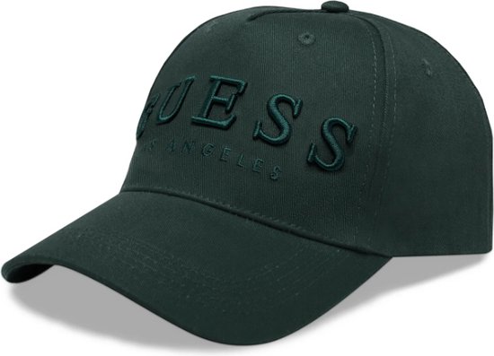 Guess cotton baseball cap green, printed pattern