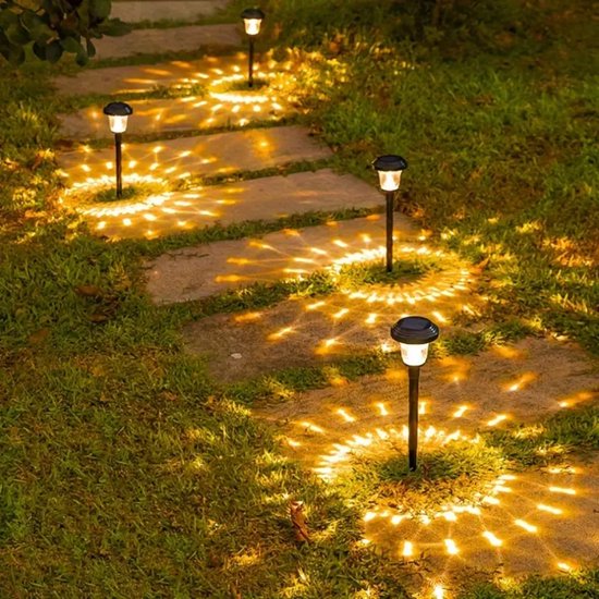Livano Garden Lighting - Lampes de jardin - Éclairage extérieur - Siècle des Lumières de Jardin - Lampe LED - Lumière - Énergie solaire - LED - Lumière chaude - Capteur - 6 pièces