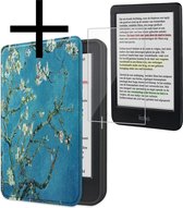 Hoes Geschikt voor Kobo Clara Colour Hoesje Bookcase Cover Book Case Hoes Sleepcover Met Screenprotector - Bloesem