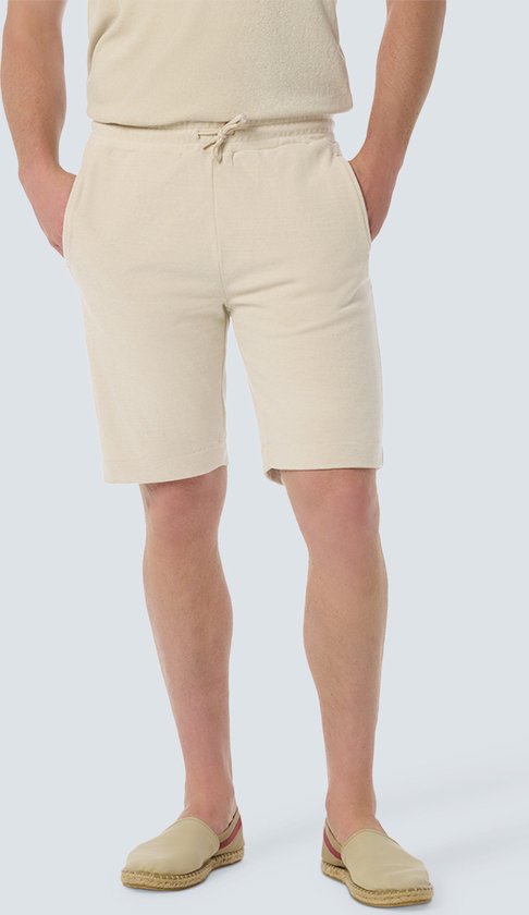 No Excess Mannen Zachte Badstof Herenshort Met Elastische Tailleband En Koord Donker Beige XL