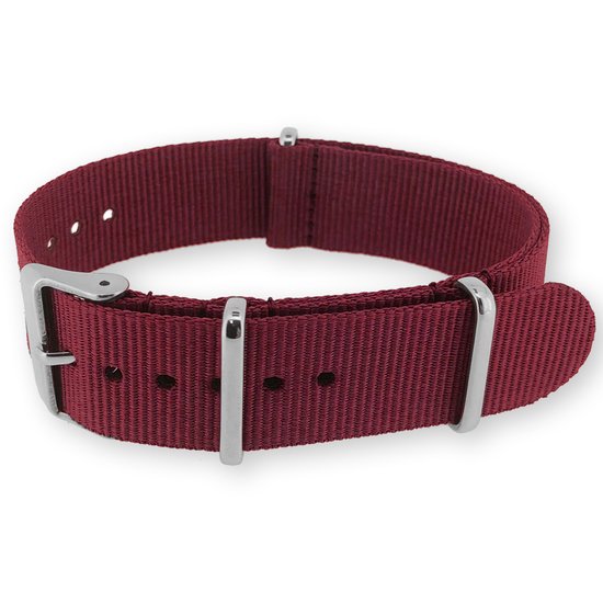 Original NATOS.com® - NATO Horlogeband G10 Military Nylon Strap Bordeauxrood 22mm