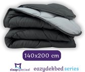 Slaapspeciaal Zomerdekbed - eazydekbed ® Series Antraciet/Grijs - Dekbed zonder overtrek | 140x200 cm - 30 dagen proefslapen - Hoesloos dekbed - Bedrukt dekbed zonder overtrek - Dekbed in kleur - Gekleurd dekbed - Eenpersoons Dekbed