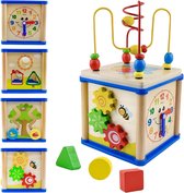 Dés à moteur, speelgoed de motricité, centre de jeu 5 en 1, Cube d'activité avec boucle moteur