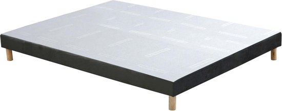 Ysmée Decoratief gewatteerde bedbodem 160 x 200 cm grijs velours - SOBEK van YSMÉE L 200 cm x H 23 cm x D 160 cm