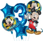 Mickey Mouse - Jomazo - Mickey Mouse folieballonnen met cijfer 3- Mickey Mouse verjaardag - Kinderverjaardag - Mickey Mouse 3 jaar - Mickey mouse ballon - Mickey Mouse ballonnen - Disney kinderfeest