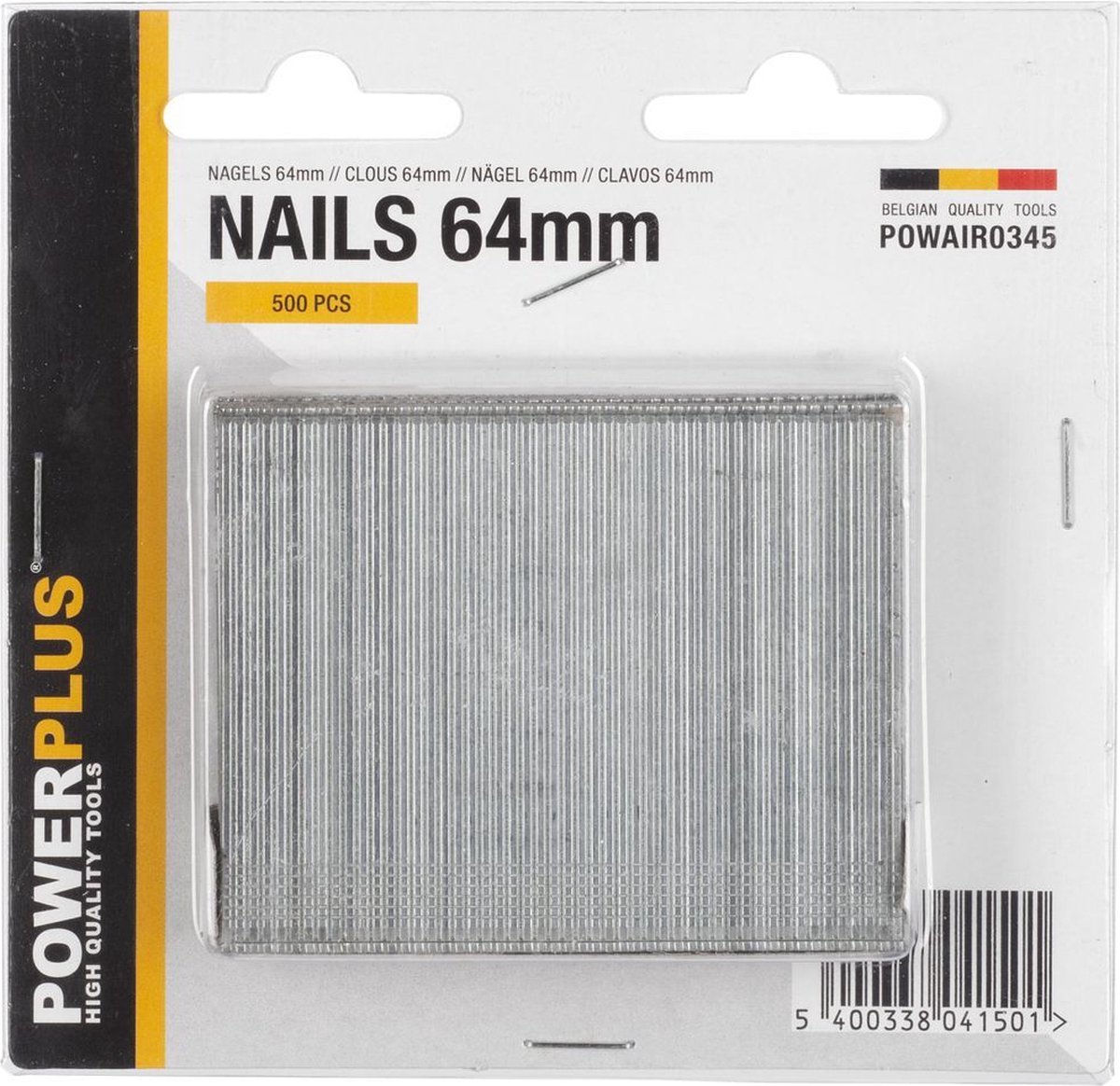 Powerplus POWAIR0345 Nagels - Voor nietmachine tacker - #500 64mm
