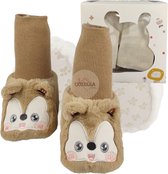 Cozella® - Pantoufles Bébé Mignons : Comfort et style pour votre petit - Chaussons Bébé - Pantoufles - Chaussons Bébé - Écureuil Taille 12 - 0 à 2 mois
