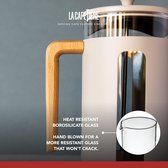 koffiezetapparaat- draagbare cafetière met drievoudige filters- hittebestendig glas met roestvrijstalen 350 Milliliter