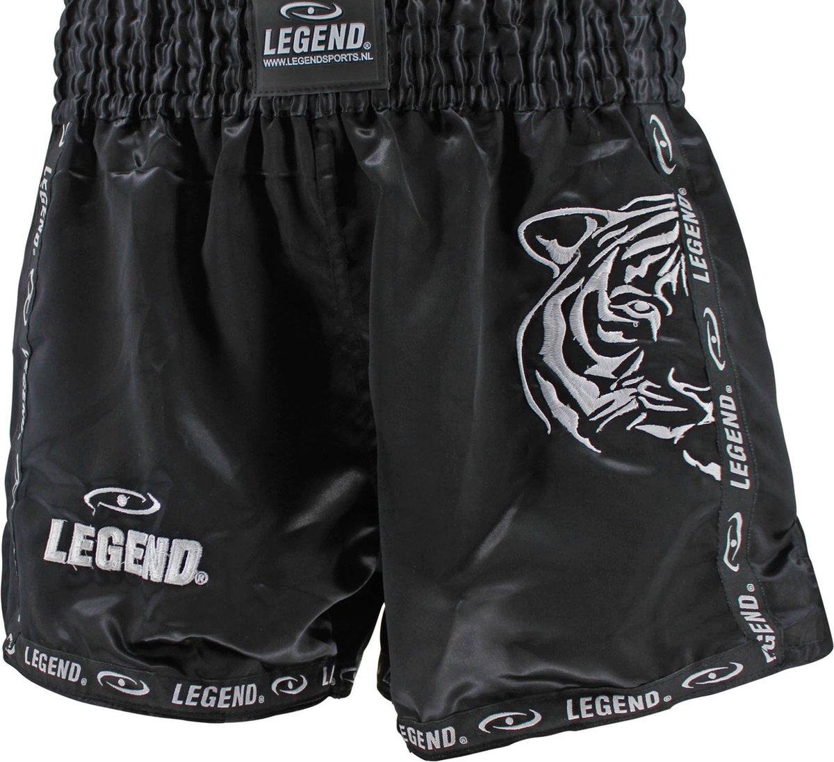 Kickboks Broekje Kind/Volwassene Tijger zwart M