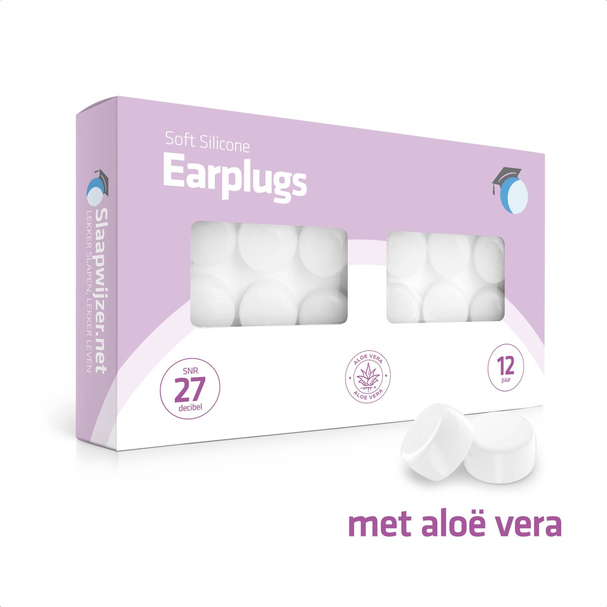 Goedkoopste Slaapwijzer siliconen oordopjes met aloë vera - 24 oordopjes (12 paar) - Extra zacht/kalmerend voor de huid - hoge demping - Slaap oordoppen - Ook geschikt voor zwemmen, studeren, uitgaan - Gaan extra lang mee