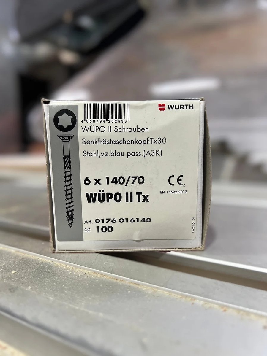 Wurth - WÜTOX staal verzinkt DD verz kop freesholtes TX - WÜTOX® CSMP universele schroef Staal verzinkt deeldraad verzonken kop met freesholtes - x 100 st - Interne aandrijving TX30