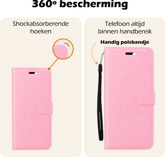 Étui adapté pour Google Pixel 8a Cover Bookcase Flipcase Book Cover - Étui adapté pour Google Pixel 8a Case Book Case - Rose clair