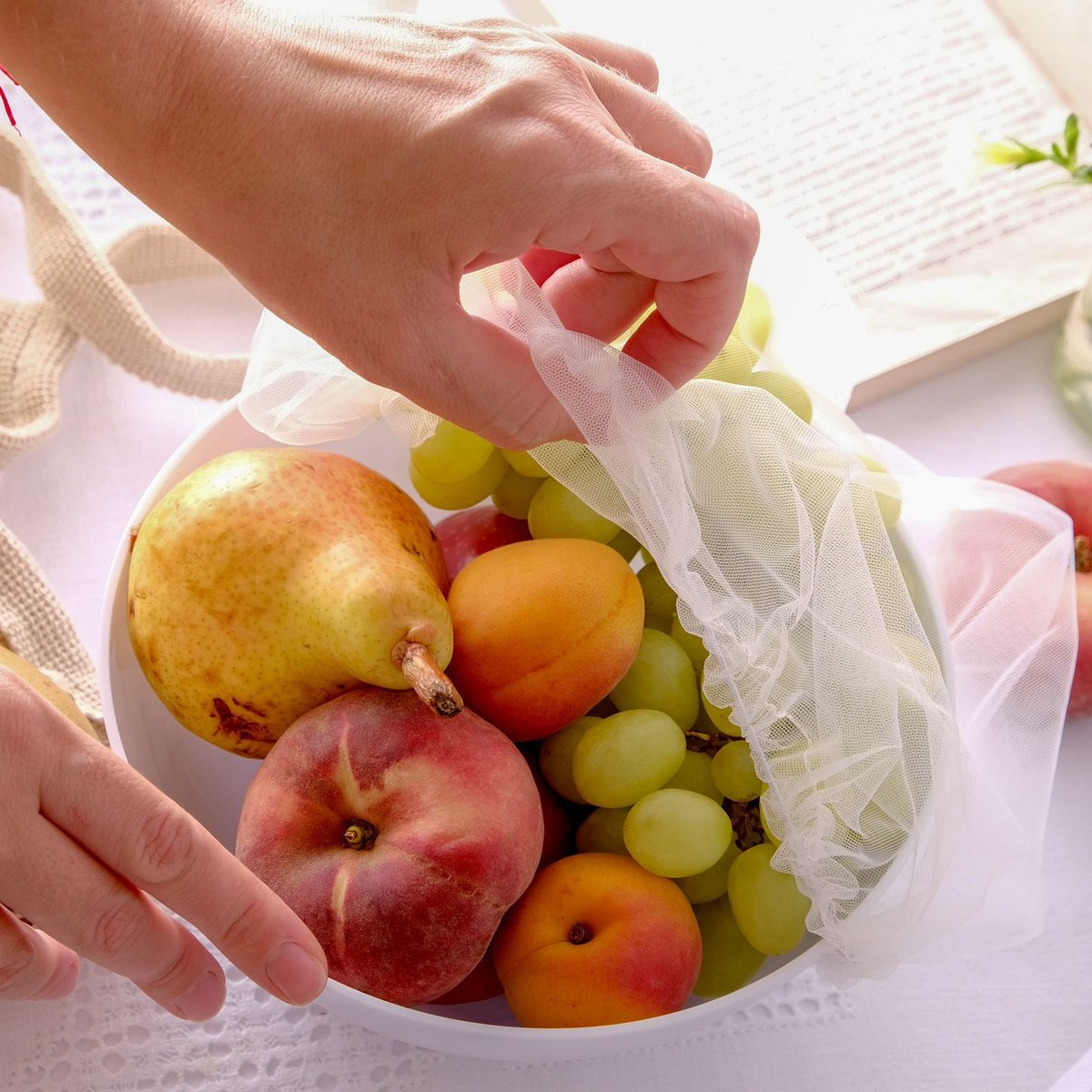 Eten Bamboe Eten Serveertent Mand Handgeweven Mand Serveer