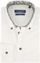 Ledub modern fit overhemd - wit (contrast) - Strijkvrij - Boordmaat: 39