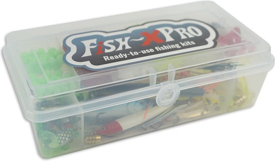 Fish-Xpro Predator Fish Lure Set 215 - Pièces - Leurres - Clignotants - Softbaits - Chevilles - Presse-étoupes - Plombs de pêche - Hameçons de pêche - Matériel de pêche - y compris Tacklebox.