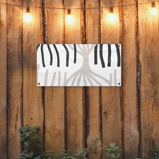 Tuinposter - Pastel - Abstract - Patronen - Poster voor buiten - Schuttingdoek - Muurdecoratie - 80x40 cm - Tuindoek - Buitenposter