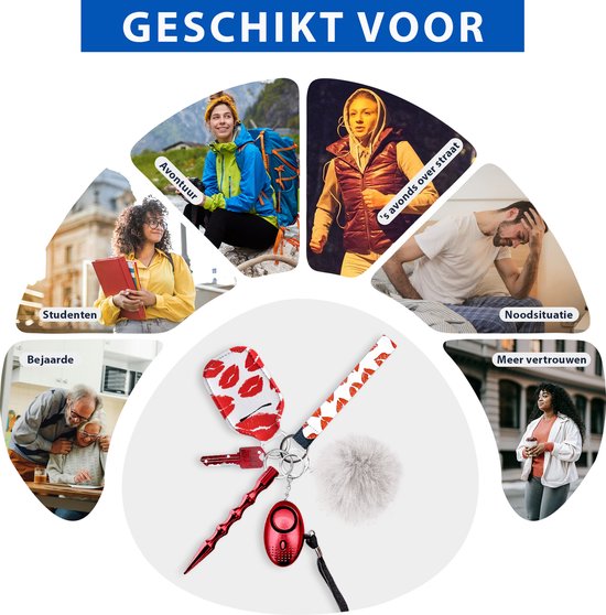 Zelfverdediging Sleutelhanger Voor Vrouwen Veiligheid Sleutelhanger Persoonlijk Alarm 130 Db Sirene En Stroboscoop Licht Voor