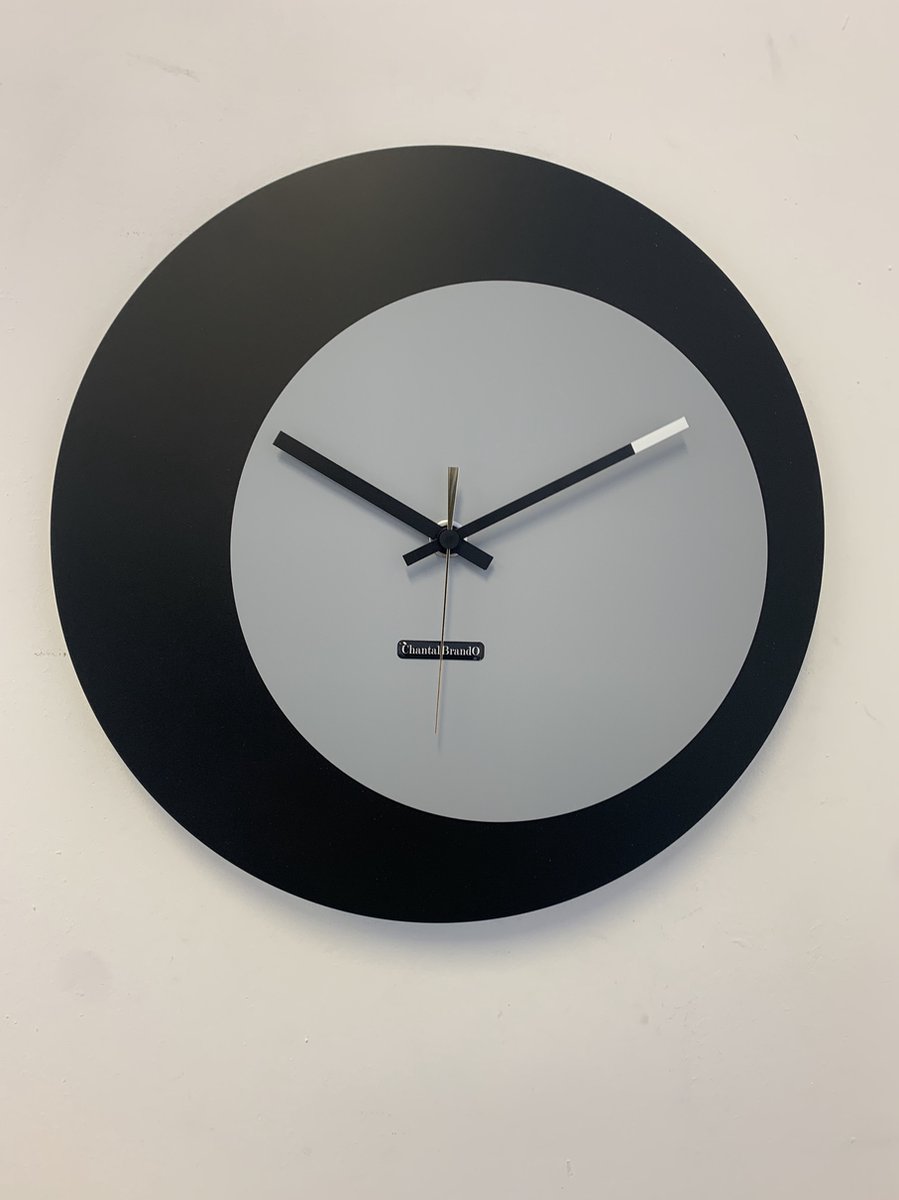 ChantalBrandO wandklok ECLIPS Zwart & Grijs Modern Design