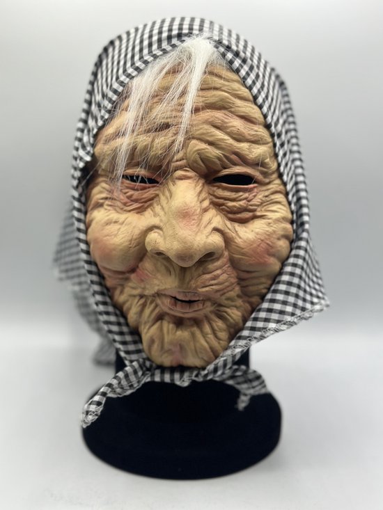 Sarah masker - oma masker - oude vrouw masker - heks - Sarahpop 50 jaar masker - Sarah 50 jaar masker