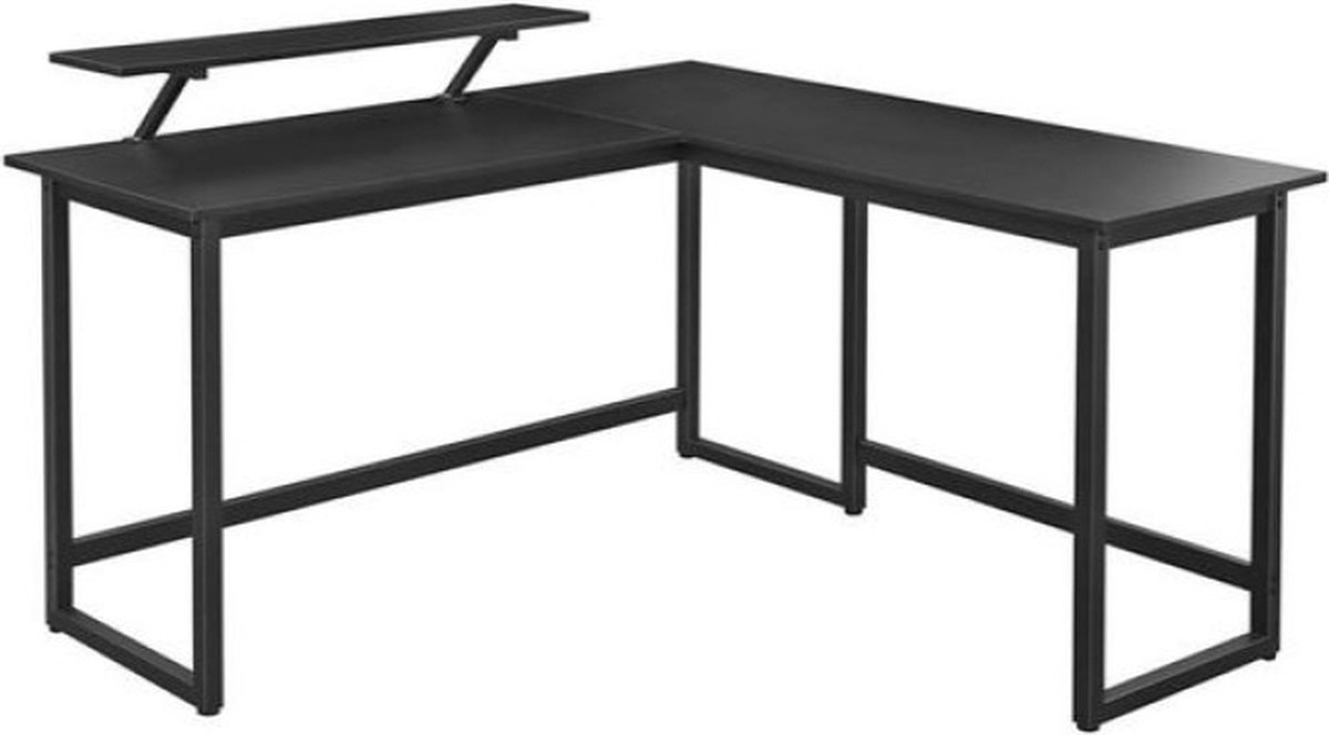 Offeco Bureau Cartagena - Bureau - Bureautafel - Gaming bureau - Game bureau - Computertafel - Desk - Bureau zwart - Gaming Desk - Bureau tafel - 140x130x89cm  Hoek bureau-- blad- onderstel- x130