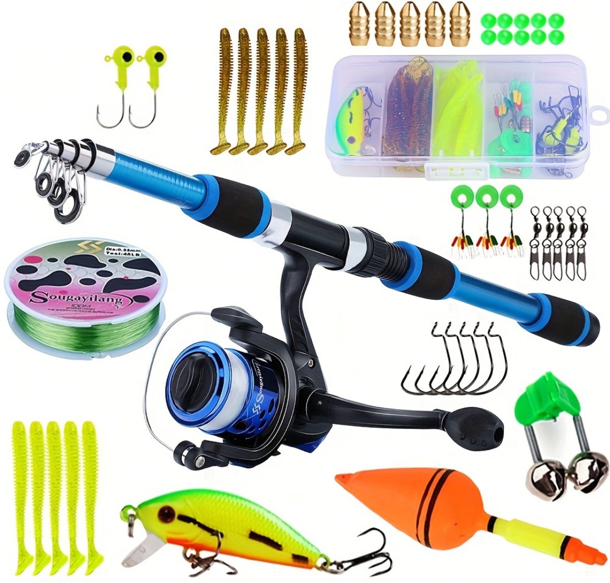Livano Visspullen - Viskoffer - Tacklebox - Kunstaas - Vis Accessoires - Hengelsport - Spullen - Roofvis - Karper - Snoek - Vishengel - Blauw