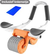 Ab roller - Buikspiertrainer - Ab wheel - Buiktrainer - Elleboogsteun en Telefoonhouder - Home Workout - Gelijkmatige belasting - Oranje/Grijs