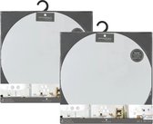 5Five carreaux de miroir collants - 8x pièces - verre - autocollant - 30 x 30 cm - ronds - mur/porte/mur