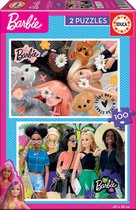Set van 2 Puzzels Barbie 100 Onderdelen