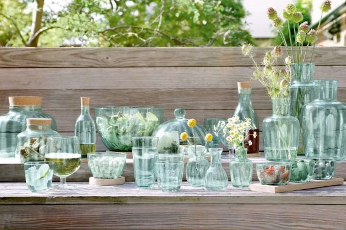 L.S.A. Mia Woonaccessoire Recycled Vazen - 11 cm Hoog - Set van 3 Stuks