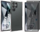 Hoesje geschikt voor Samsung Galaxy S24 Ultra - Privacy Screenprotector Volledig Dekkend Glas - Shockproof Transparant