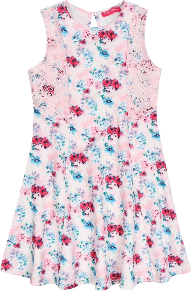 Roze gebloemde jurk