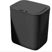 BoerCom® Prullenbak Smart - Prullenbak - 18 Litres - Rechargeable par USB - Capteur Intelligent - Poubelle Électrique - Zwart - 27x21x31,50