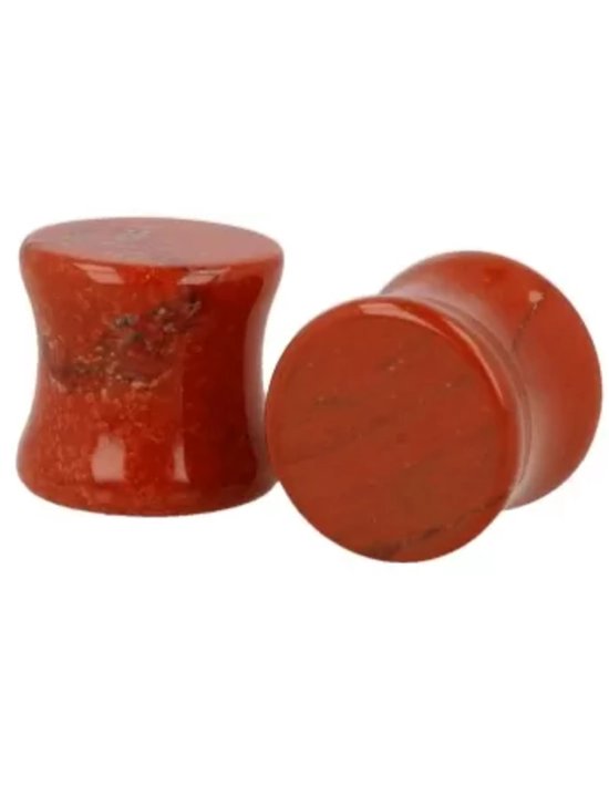 Plug oorpiercing per paar 12 mm Jaspis rood