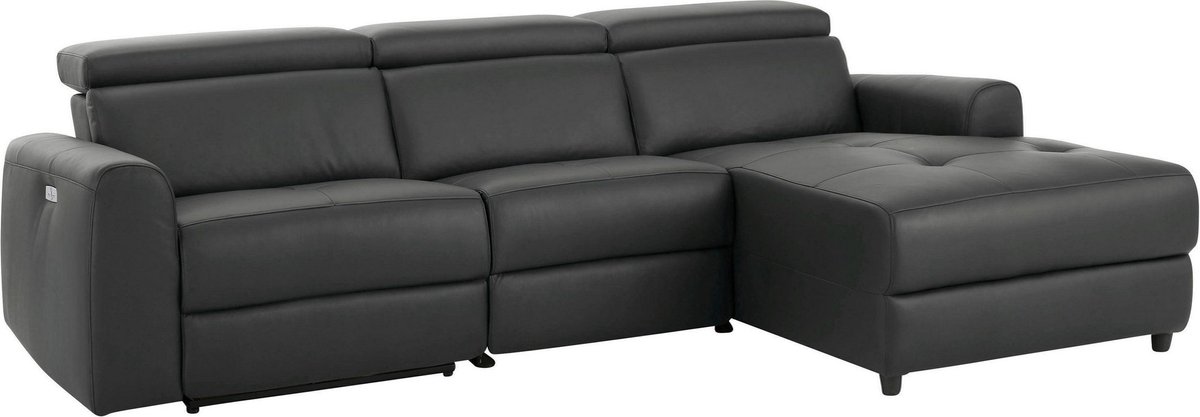 Capena-Hoekbank - Elektrische Relax - Grijs PU