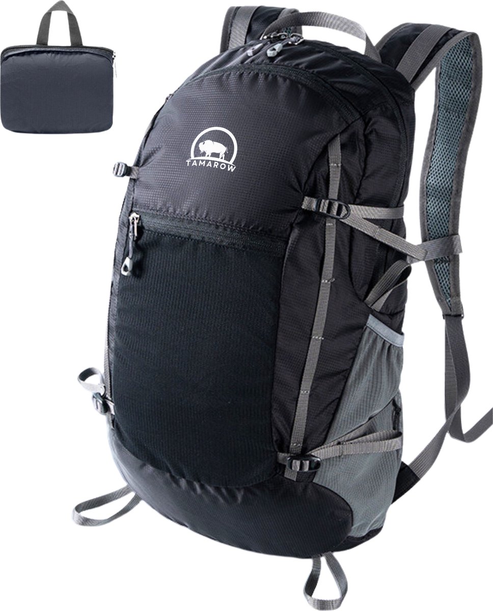 Tamarow Opvouwbare Rugtas - Lichtgewicht Rugtas - Outdoor - Spatwaterdicht - 28 Liter - Zwart