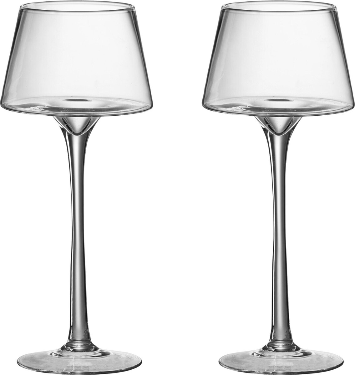 Windlicht Op Voet Glas set van 2