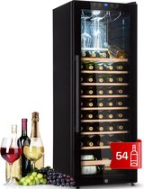 Klarstein Barossa 54 Uno Wijnkoelkast - 155 Liter - 54 Flessen - Glazen deur - Touch bediening - LED Verlichting - Zwart