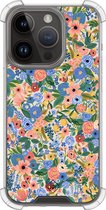 Casimoda® hoesje - Geschikt voor iPhone 13 Pro - Blue Gardens - Shockproof case - Extra sterk - TPU/polycarbonaat - Blauw, Transparant