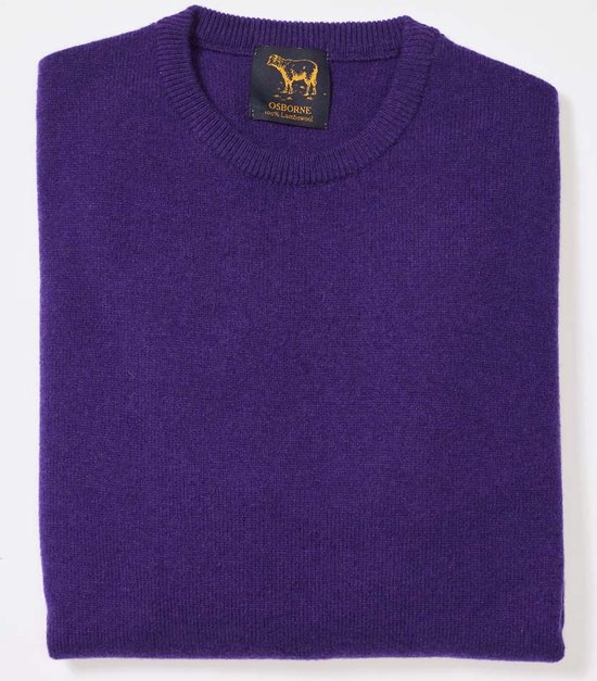 Osborne Knitwear Trui met ronde hals - Sweater heren in Lamswol - Pullover Heren - Violetta - XL