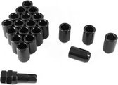 Wielmoeren - M12 x 1,25 - 32mm - Zwart moeren - 20 stuks plus Sleutel / M12x1.25 / M12x1,25