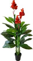 Art Canna Rouge | 165cm - canna artificiel - Plantes artificielles pour l'intérieur - Plante artificielle canna
