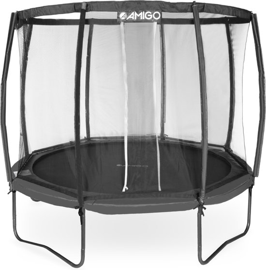 AMIGO Trampoline Deluxe - Avec filet de sécurité - 305 cm - Zwart