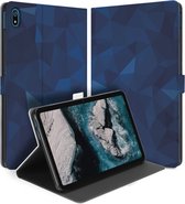 Étui Uniek pour tablette Nokia T20 avec support - Design Blue polygone | Télécom B2C