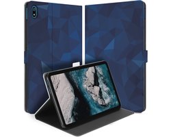 Uniek Nokia T20 Tablethoesje met Stand - Polygon Blue Design | B2C Telecom