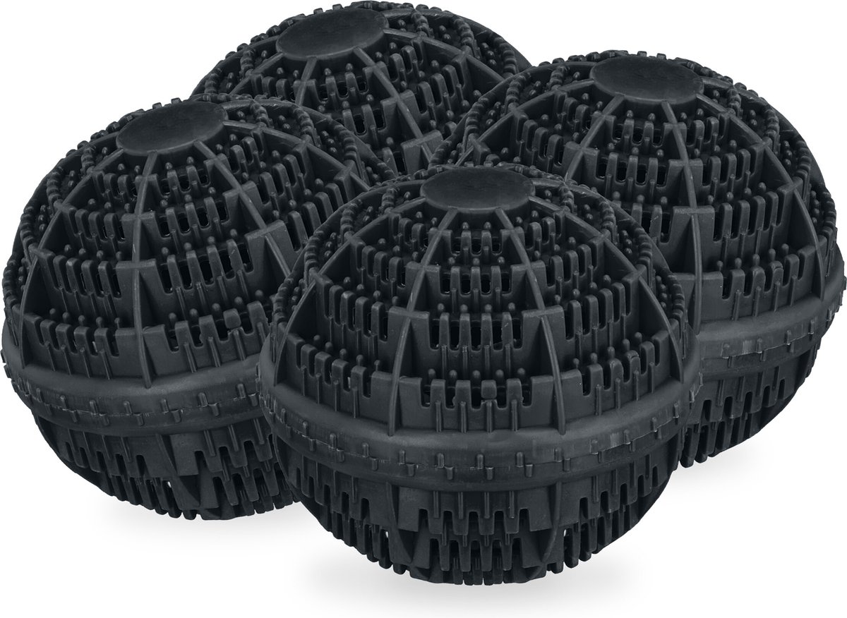 Goedkoopste wasbol set van 4 - voor wasmachine - tot 90°C - tot 1000 wasbeurten - zwart